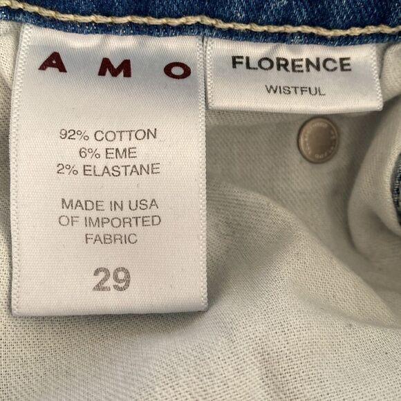 AMO Denim Florence Wide Leg Pleated Trouser Jean in Wistful Medium Wash - Picture 5 of 9